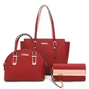 Leah Shoulder Bag 3-Piece Set NK12310 Red